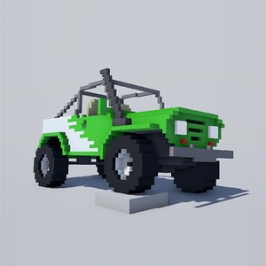 voxel cars 3D model