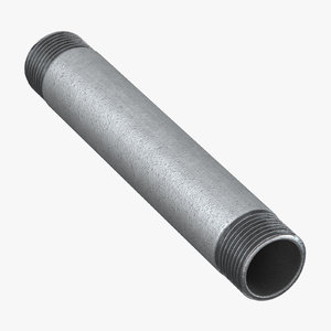 3D galvanized steel pipe 15cm model