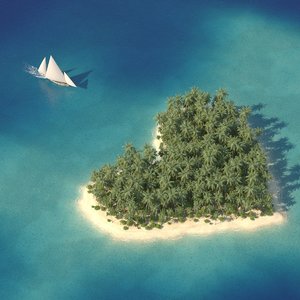 3D model scene tropical islands