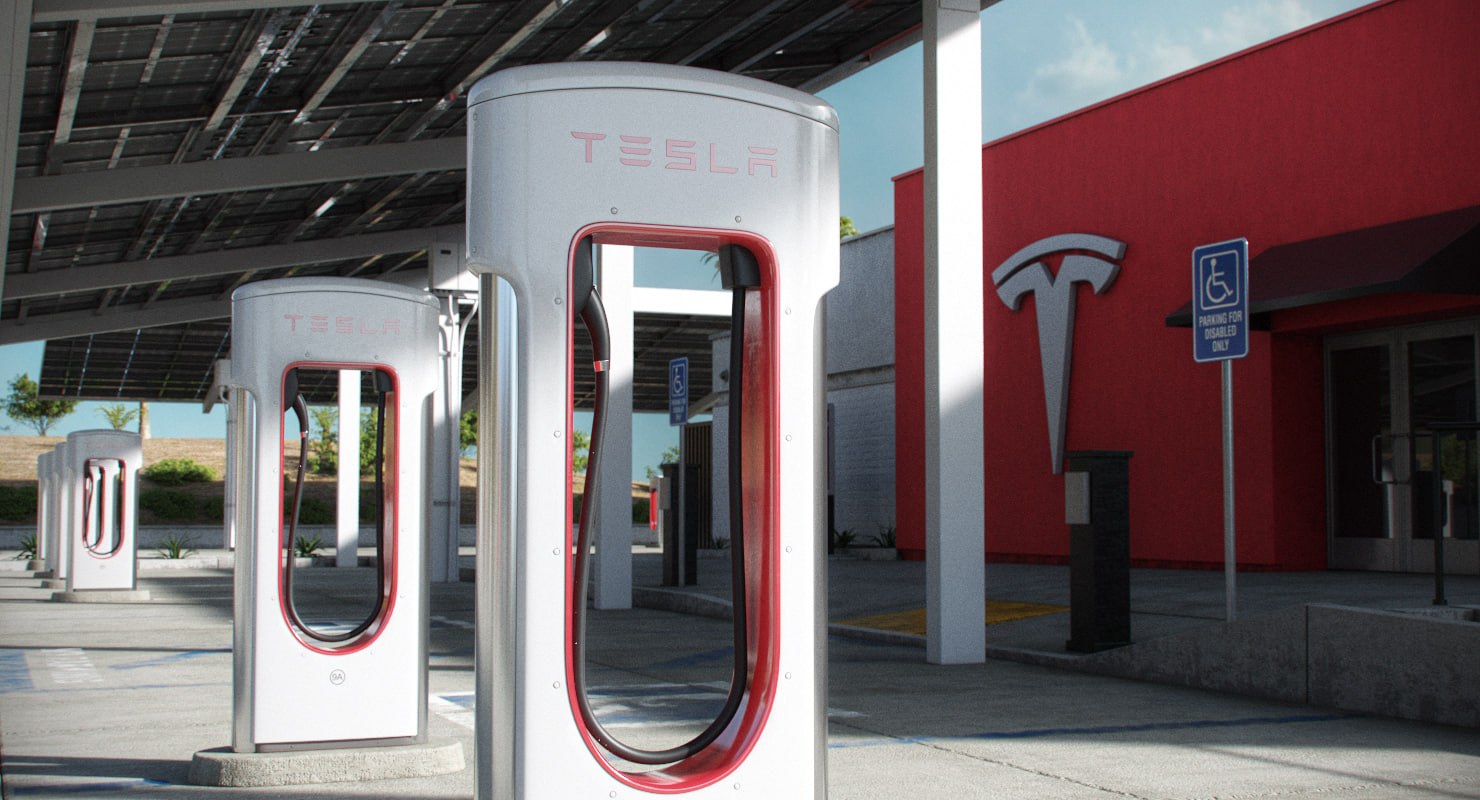 3D tesla supercharger kettleman city model TurboSquid 1235770