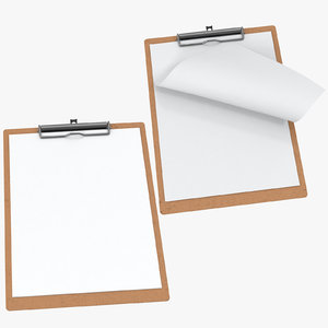 3D paper sheets clipboard