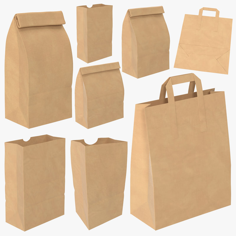 Download Grocery bags mock mockup 3D model - TurboSquid 1235843