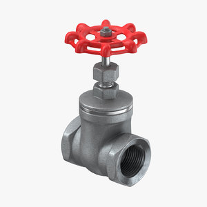 3D galvanized steel pipes valve