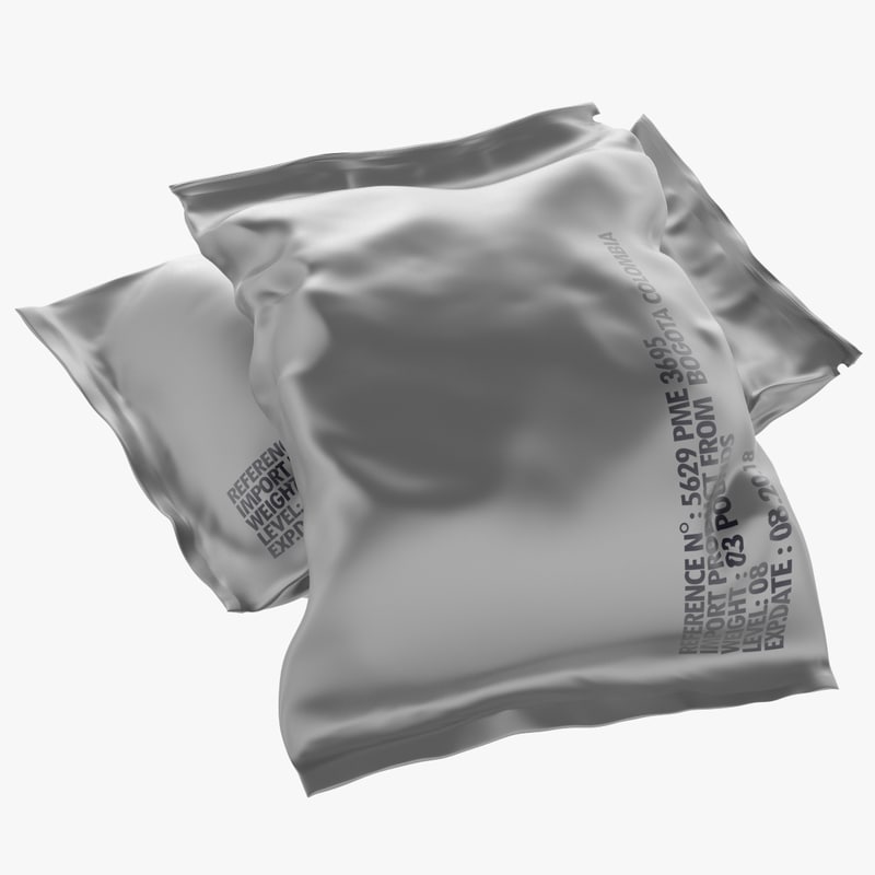 3D 2 sachets bags packaging TurboSquid 1236136