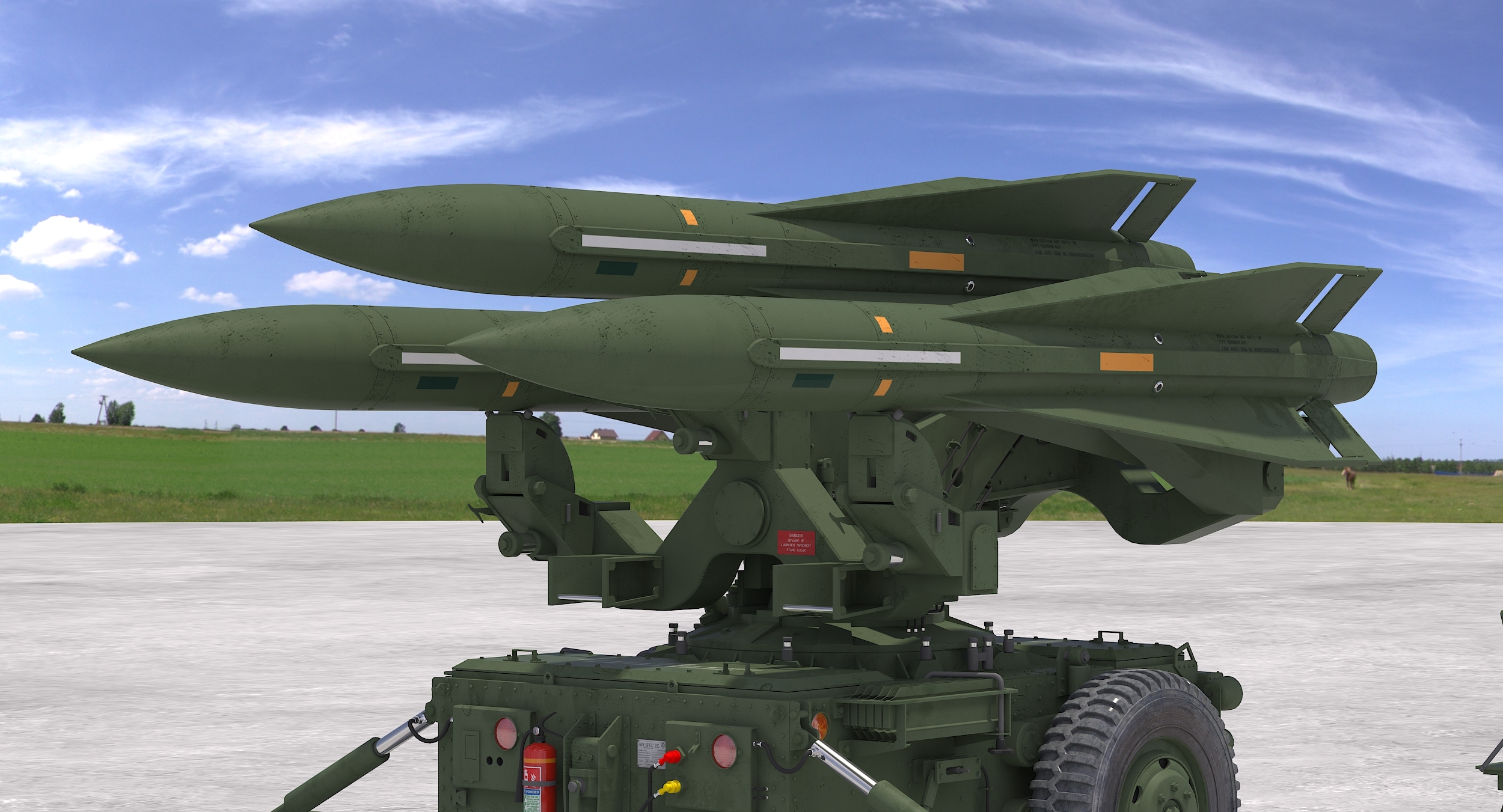 mim-23 hawk green color 3d model - turbosquid 1236137