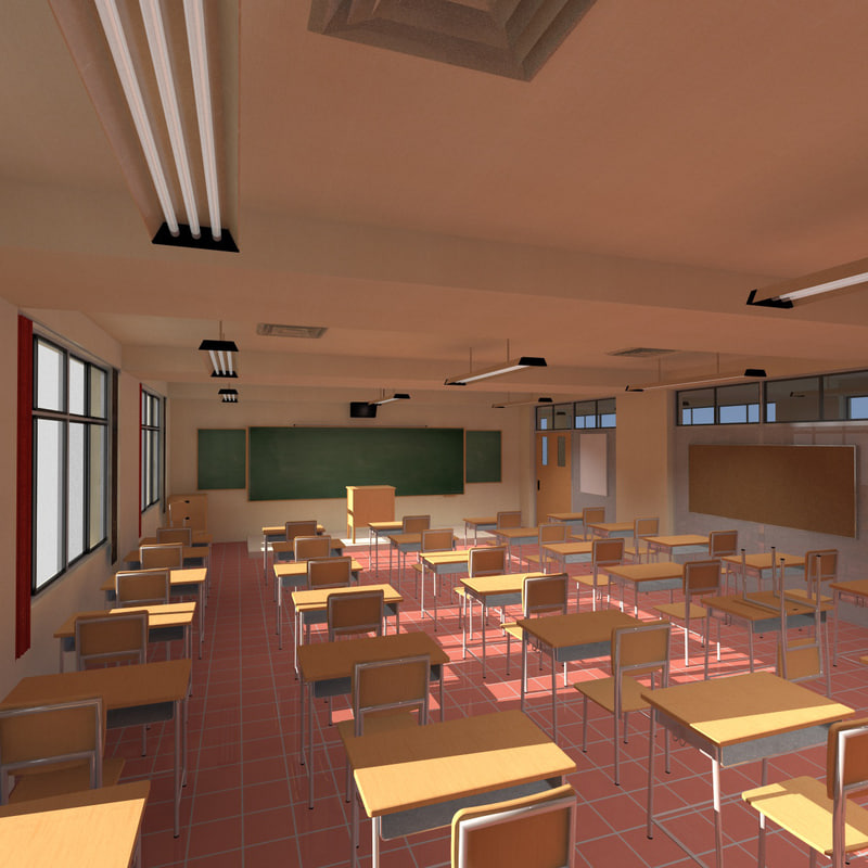 3D highschool anime classroom - TurboSquid 1236201