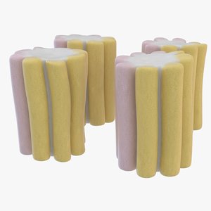 3D model marshmallow candy color
