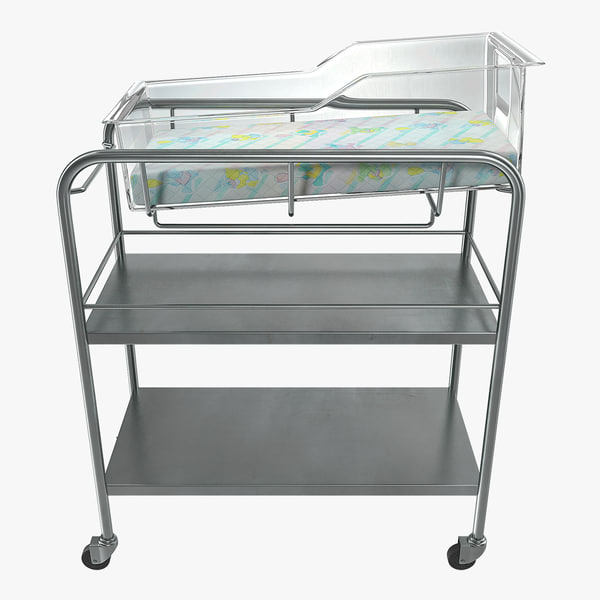 stainless steel hospital bassinet 3D model