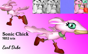 3D sonic chick model