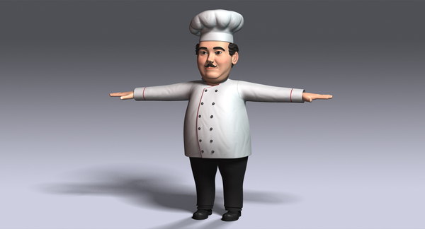 Cartoon Kuchenchef 3d Modell Turbosquid