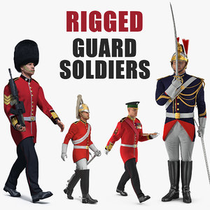 3D rigged guard soldiers model