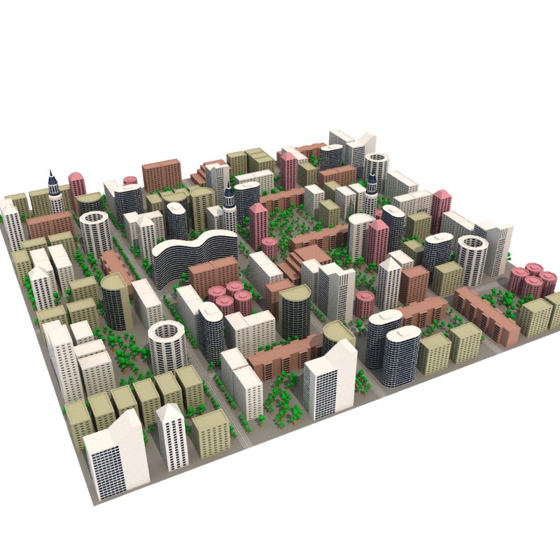 3D cityscape district TurboSquid 1236626