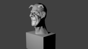 3D model devil bust sculpted