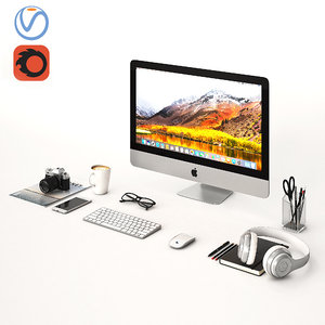 desktop office 3D model