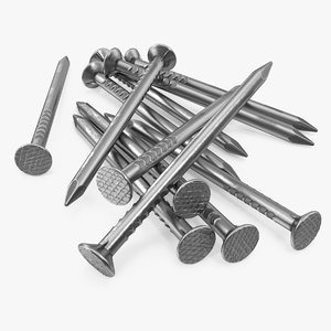 heap metal steel nails 3D model