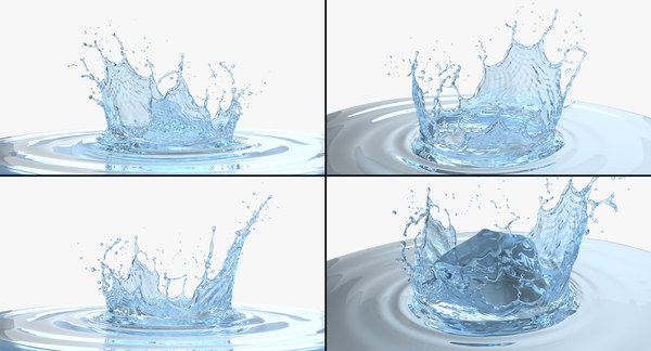Ice cube water splash 3D - TurboSquid 1237076