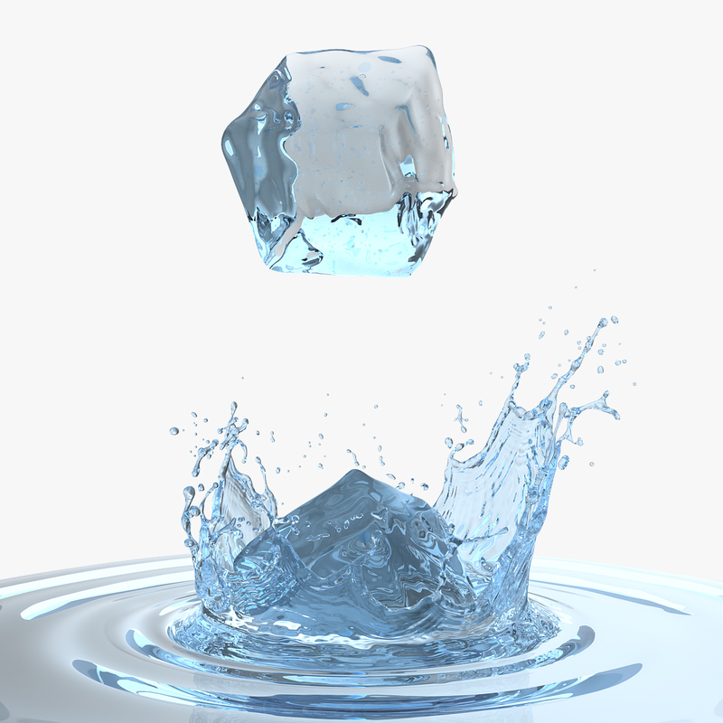 Ice cube water splash 3D - TurboSquid 1237076