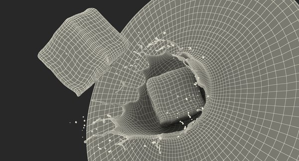 Ice cube water splash 3D - TurboSquid 1237076