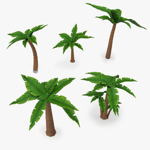 cartoon palm tree v2 3D model
