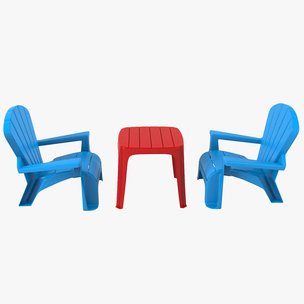 3d Model Toy Garden Chairs Table Set Turbosquid