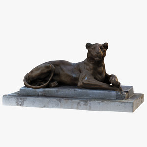 lioness statue 3D model