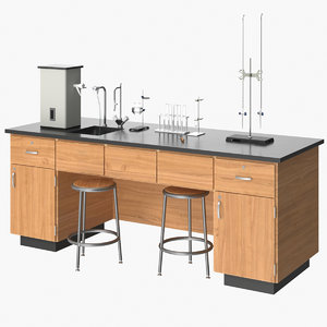 realistic laboratory equipment desk model