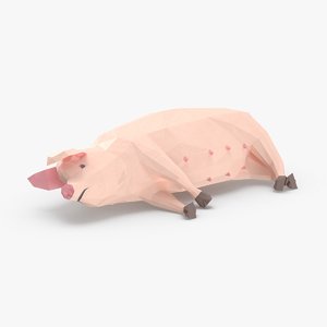 3D pig---lying model