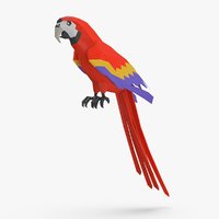 parrot 3d model perching red models turbosquid hq off