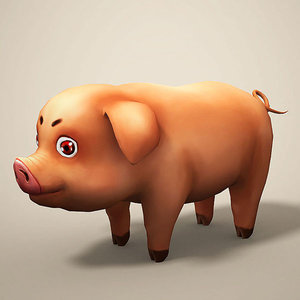cartoon pig 3D model
