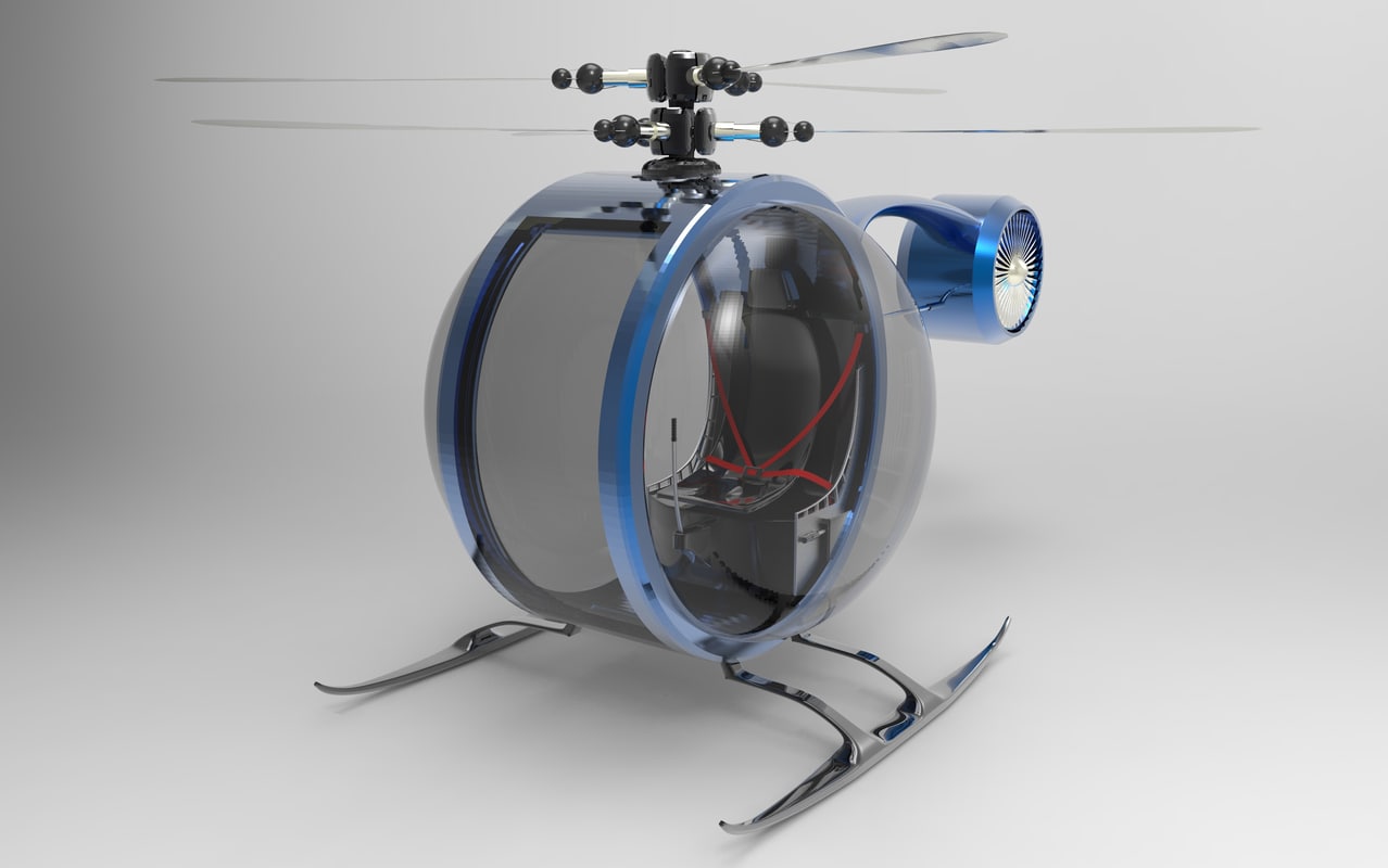 3D light helicopter model TurboSquid 1238370