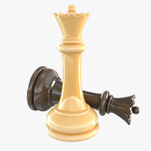 3D queen - chess piece model