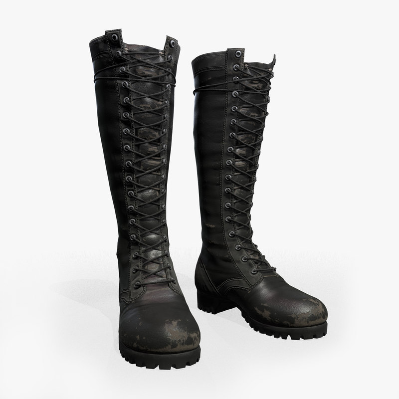 3D female leather boots model - TurboSquid 1238393