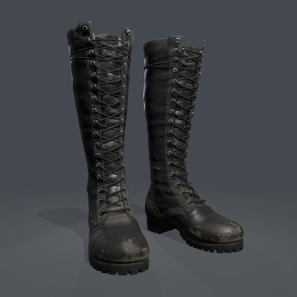 3D female leather boots model 