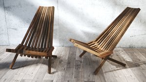 wooden armchair 3D