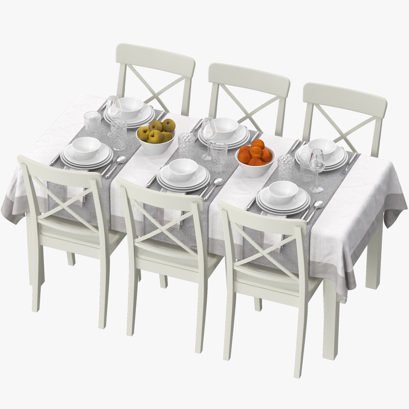 Model Ikea Table Dining Set Turbosquid 1238639 Model Ikea Table Dining Set