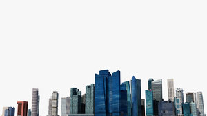 3D singapore central skyscrappers