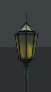 1930s art deco street light 3D