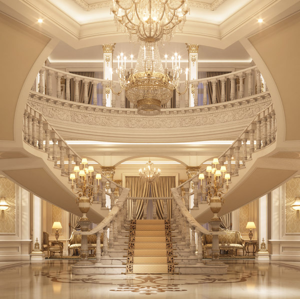 3d Classical Luxury Entrance Lobby Turbosquid 1238847