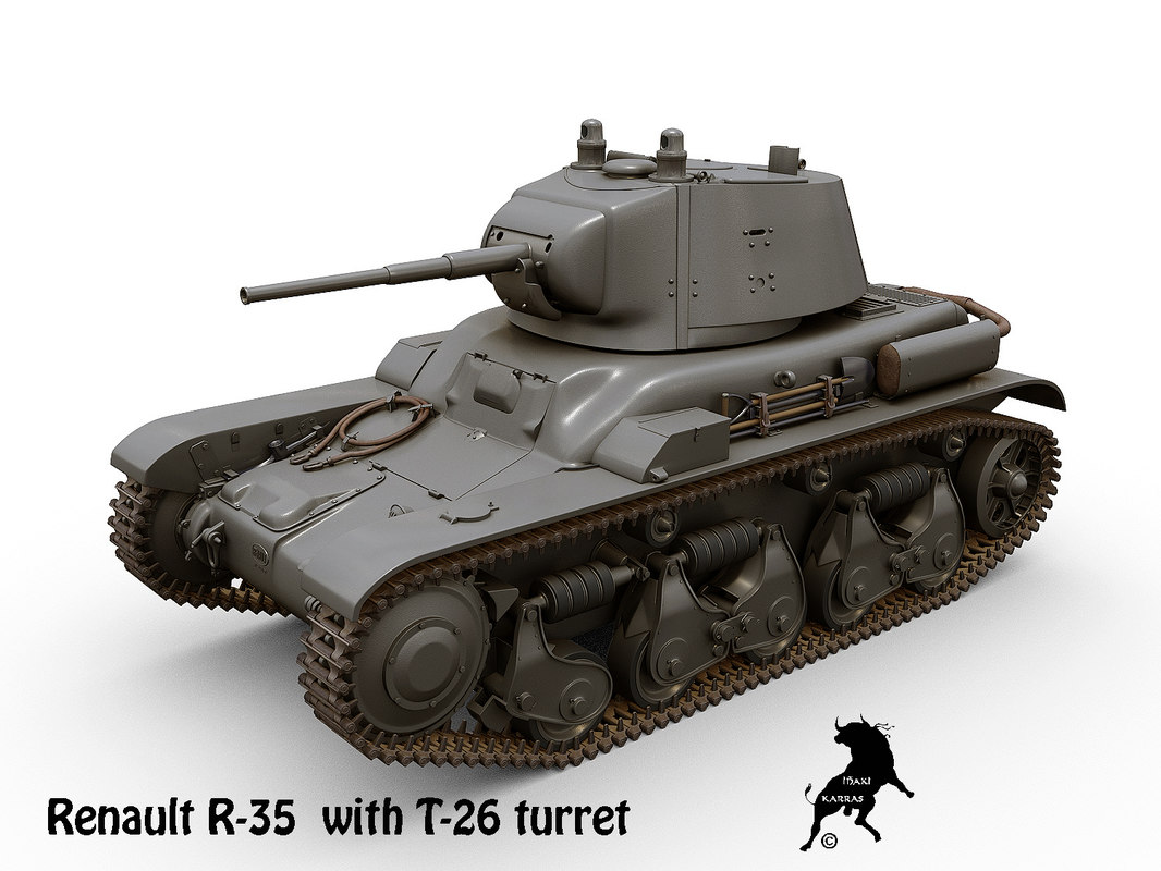 Renault r-35 turret t-26 3D model - TurboSquid 1238865