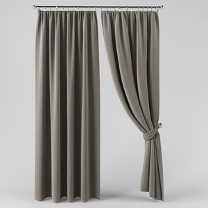 3D model curtain drape