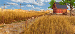 barn landscape farm 3D