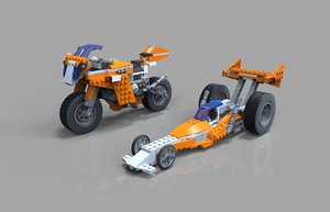 3D lego moto bike model