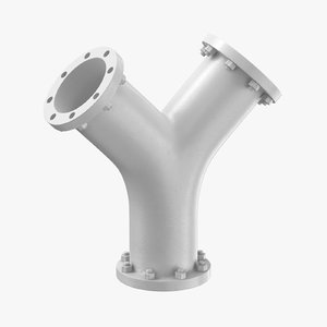 industrial pipe y-shape 3D model