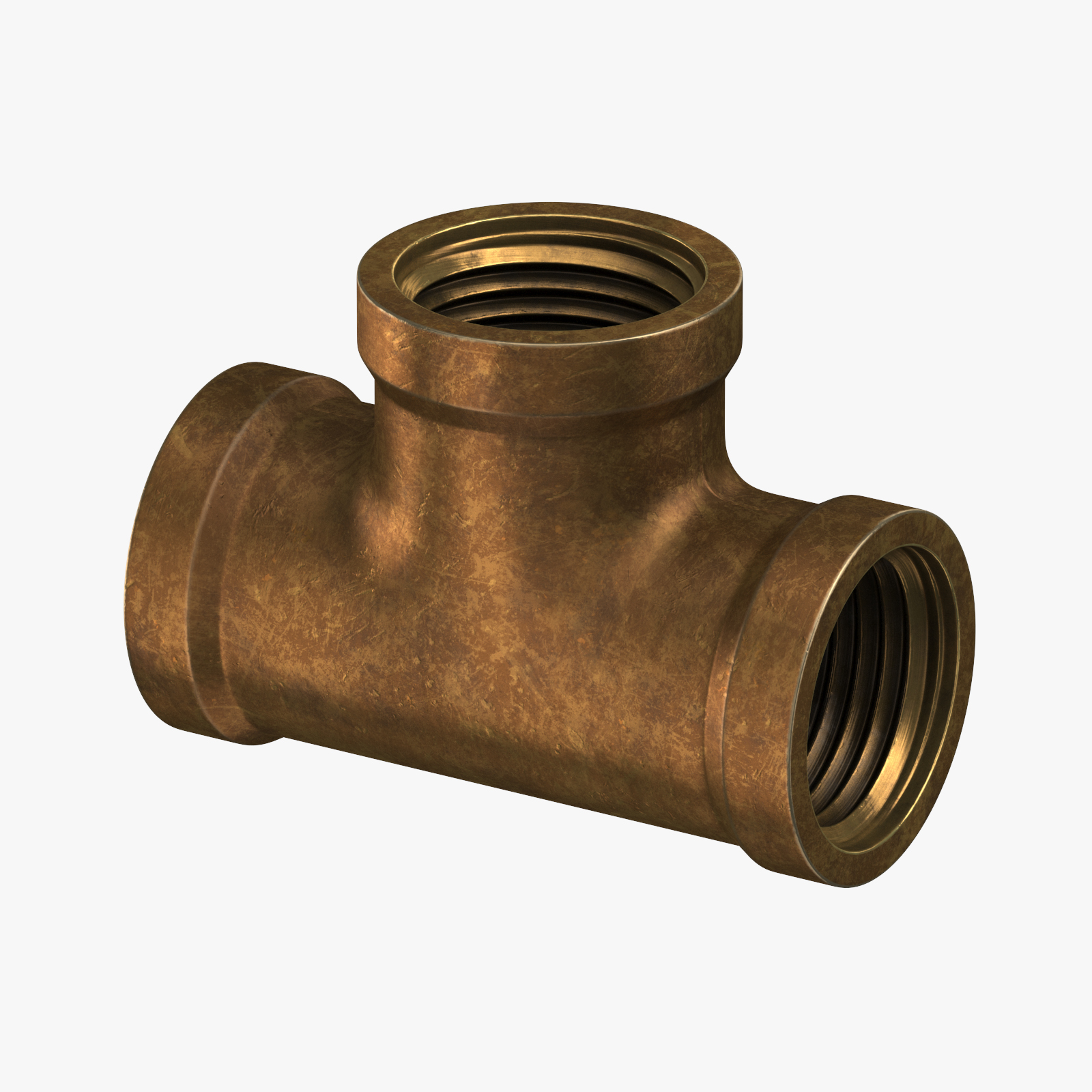 3D model vintage brass pipe tjoint TurboSquid 1239581