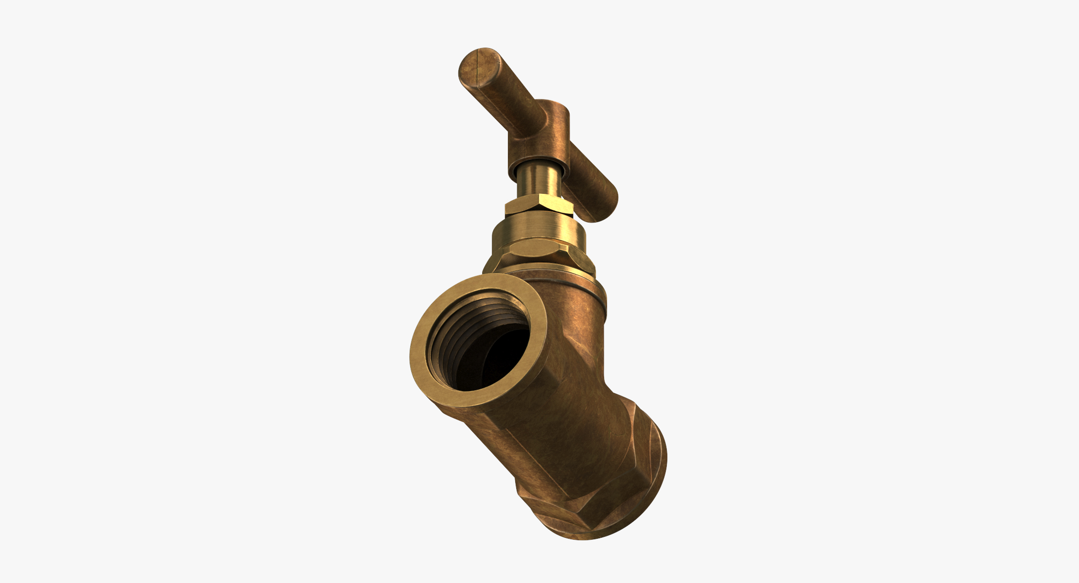 Vintage brass pipe valve 3D model TurboSquid 1239582