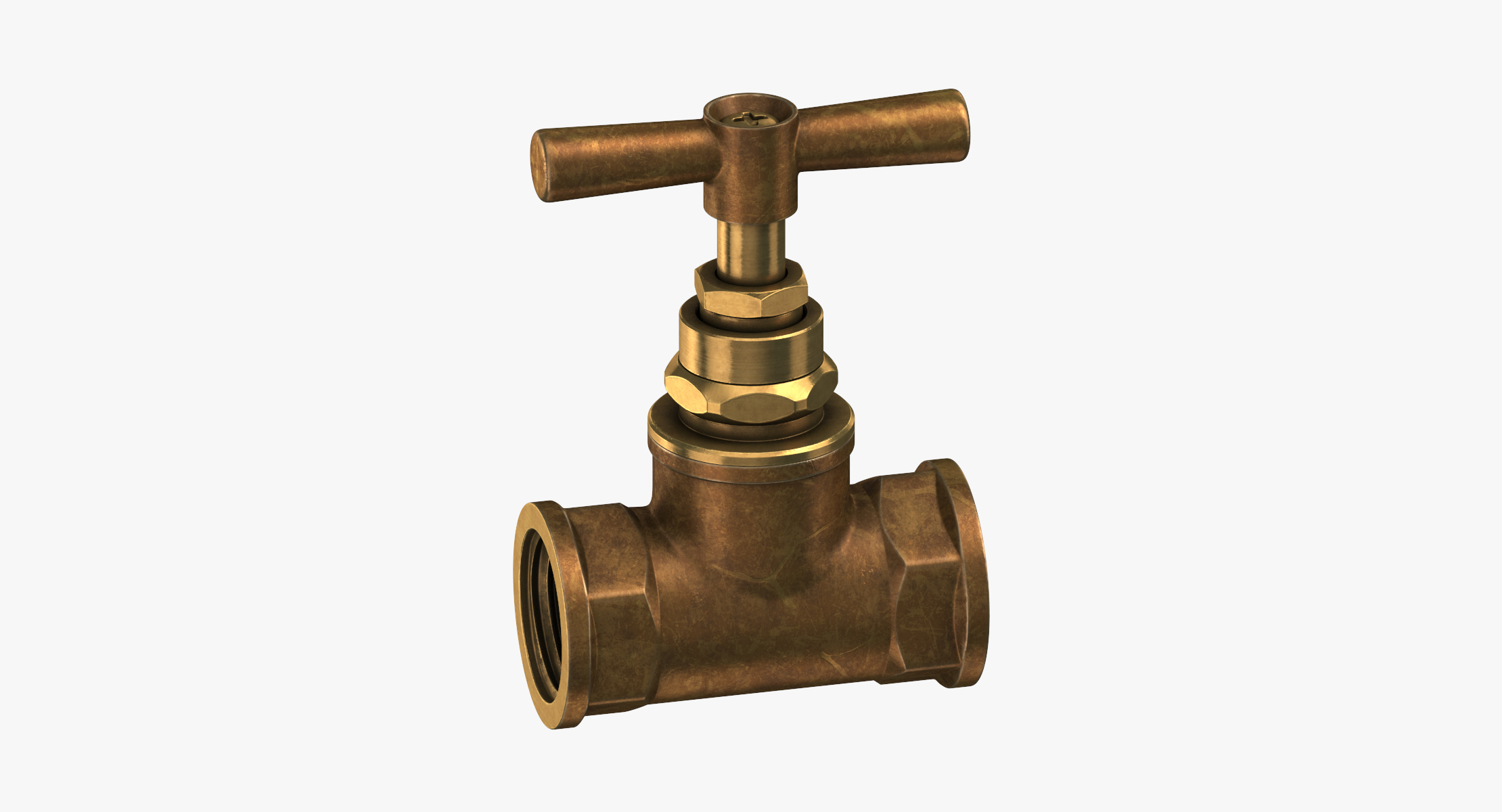Vintage brass pipe valve 3D model TurboSquid 1239582