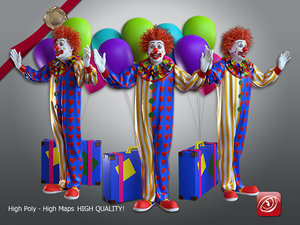 3D model male clown 001