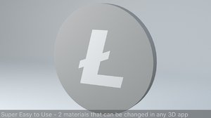 3D litecoin crypto currency logo