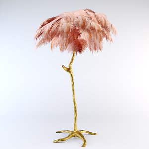 3D ostrich feather lamp model