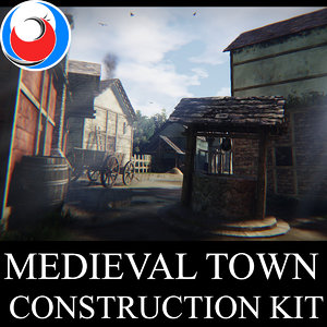 medieval town 3D model